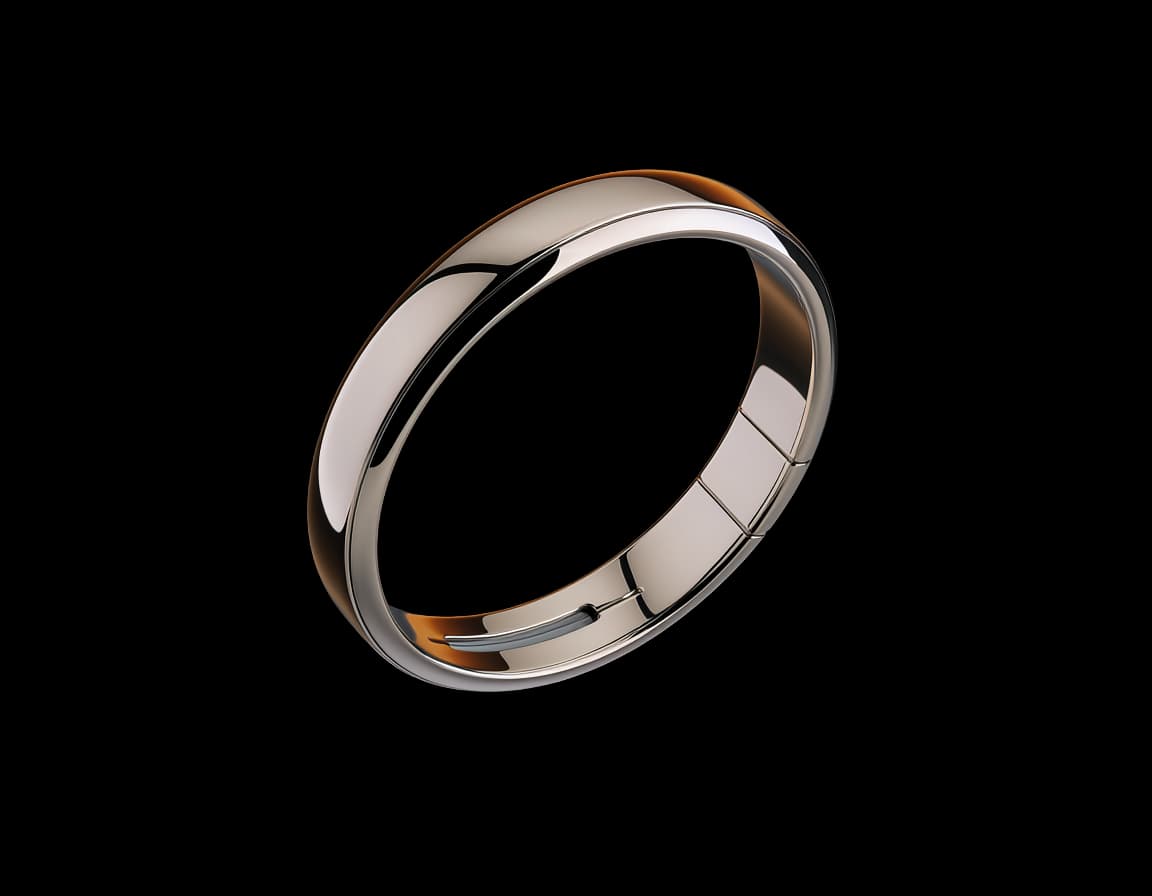 Aura Pro smart ring in platinum silver